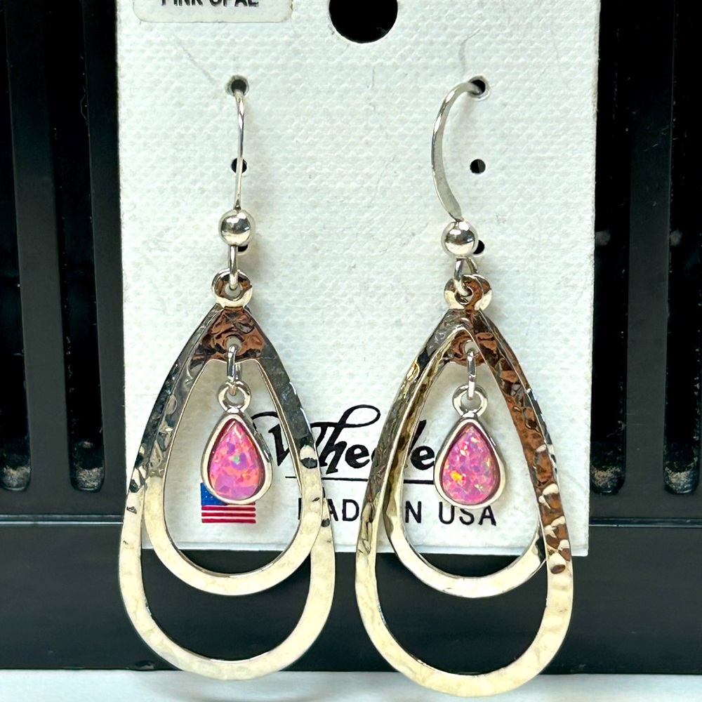 Lab Created Link Opal Drop Earrings